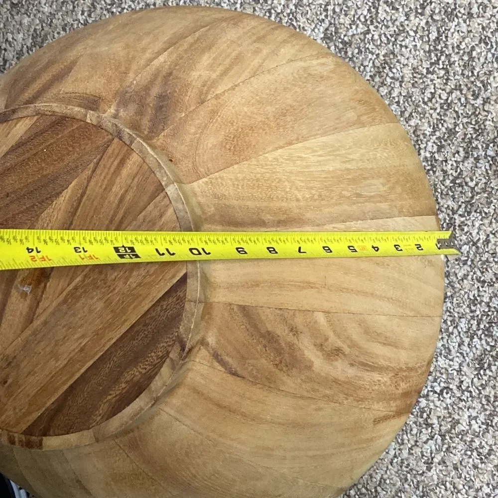 Handmade Wooden Big Bowl Utensil Holder